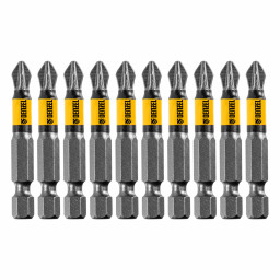 Бита PZ2х50, сталь легированная S2, 10 шт., круглый профиль, отрывная упаковка, , Е 6,3 Denzel