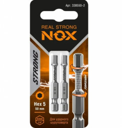 Бита torsion E6,3 Hex5-50, 2 шт карта STRONG