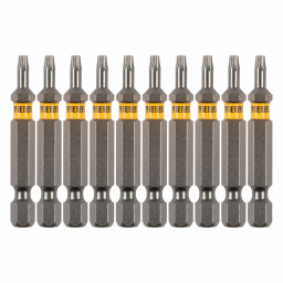 Бита TX 10х50, сталь S2, шестигранный профиль, 10 шт. Е 6,3 Denzel