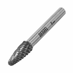 Борфреза по металлу твердосплавная, параболическая, тип-F, 8 мм Denzel