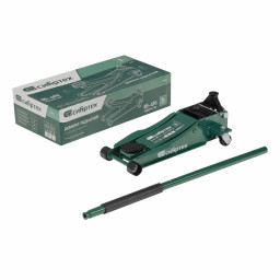 Домкрат гидравлический подкатной, 3 т, 85-490 мм, быстрый подъем, низкий подхват, проф. Сибртех