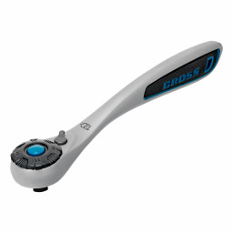 Ключ-трещотка 3/8", CrV, 120 зубьев, с быстрым сбросом, цельнометаллический, хром Gross