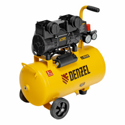 Компрессор безмасл. малошумный DLP-950/24, 950Вт,24 л, 2850 об/мин, 170 л/мин Denzel