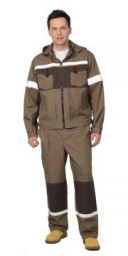 Костюм "РОДОС" мужской куртка, брюки св.корич. с т.корич.