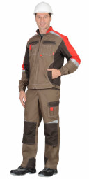 Куртка летняя Фаворит-Мега с. корич. с корич. и красн., СОП тк.Rodos