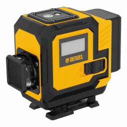 Лазерный уровень мультипризменный DLV-360-3T, 30 м, зеленый луч, Li-Ion 2,4 Aч, штатив  Denzel