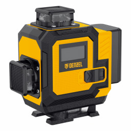 Лазерный уровень мультипризменный DLV-360-4C, 30 м, зеленый луч, Li-Ion 2,4 Aч, кейс Denzel