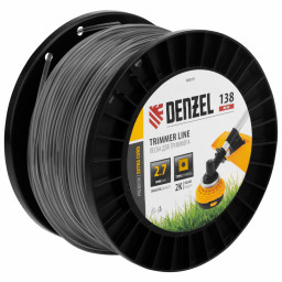 Леска для триммера двухкомпонентная квадрат, 2,7мм х 138м, на DIN катушке EXTRA CORD Denzel