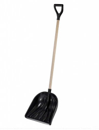 Лопата снеговая пластиковая КУПЕЦ  410*460мм с деревянным черенком