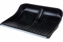 Лопата снеговая пластиковая Зима №8 500х400 с алю планкой d-35 деревянный черенок и V-обр ручкой