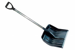 Лопата снеговая пластиковая Зима №9 550х380 d-32 с алюминиевой планкой с ал/черенком V-обр ручкой 