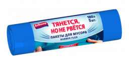 Мешки для мусора 180 л 35 мкм 5 шт рулон ПВД голубой Avikomp