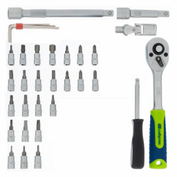 Набор инструментов, 1/4", пластиковый кейс 56 предметов Сибртех