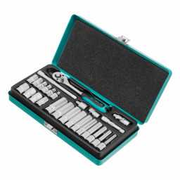 Набор торцевых головок с трещоткой, 1/4", 26 предметов Stels