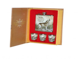 Набор Волк: фляжка 210 мл, плюс 3 стопки А01