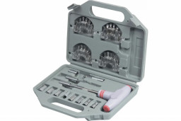 Отвертка с Т-образной эргономичной ручкой и набором насадок, 36 шт., CrV, в пласт. боксе  Matrix