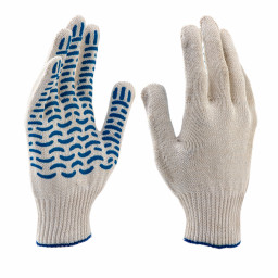 Перчатки трикотажные х/б ПВХ Волна 6 нитей 10 класс СИБРТЕХ