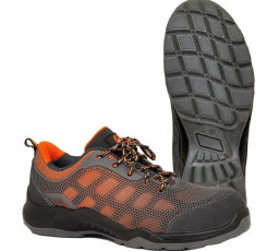 Полуботинки летние Скорпион Универсал серо-оранжевые с ПК 1407ПК