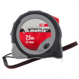 Рулетка 7,5 м*25 мм карманная обрезиненный корпус плавная фиксация "МАТRIХ"