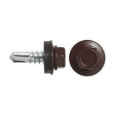 Саморез 5,5*25 сверло,гол.шестигр.с шайбой, RAL 8017 (Шоколадно-коричневый) Pront