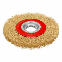 Щетка для точила, 175 мм, посадка 32 мм, плоская, латунированная витая проволока Matrix