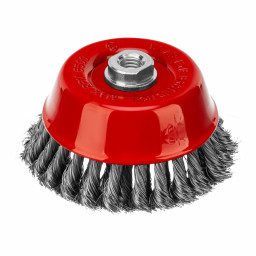 Щетка для УШМ, 125 мм, М14, "чашка", двухрядная, крученая проволока 0.35 мм Matrix