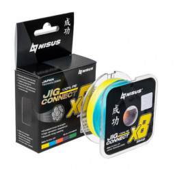 Шнур JIG CONNECT X8 PE Multicolor 150m #0.6, 0.12mm 8.3кг/12.5LB NISUS