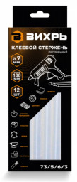 Стержень клеевой ВИХРЬ 7х100мм (уп.12шт)