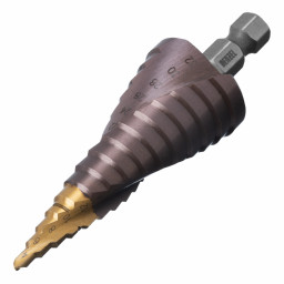 Сверло ступенчатое, 4-6-8-10-12-14-16-18-20-22-24-26-28-30-32 мм, Р6М5К5, 6-гр. хвостовик Denzel