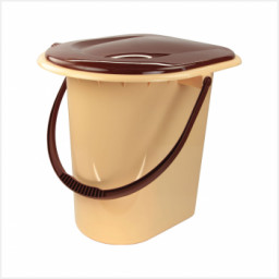 Ведро-туалет 17л бежевый/голубой